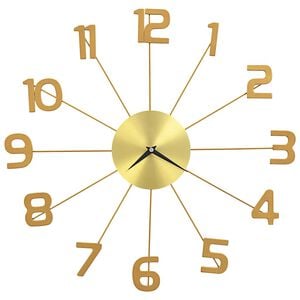 vidaXL Horloge murale M&eacute;tal 50 cm Dor&eacute;