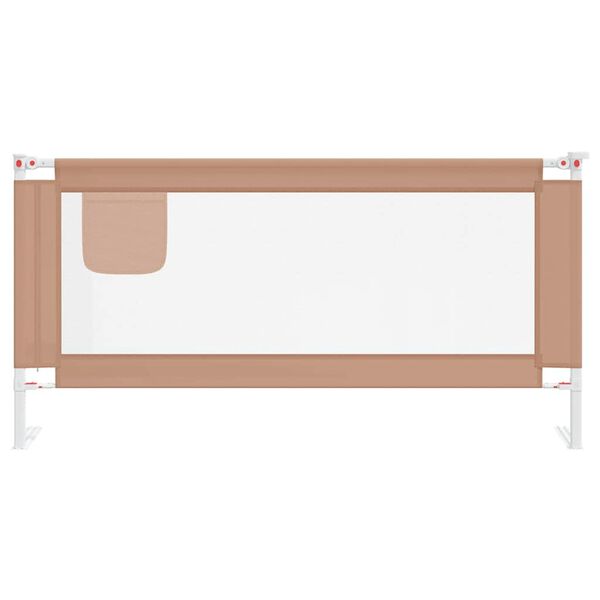 vidaXL Barri&egrave;re de s&eacute;curit&eacute; de lit d'enfant Taupe 180x25 cm Tissu
