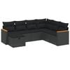 vidaXL Salon de jardin 7 pcs avec coussins noir r&eacute;sine tress&eacute;e