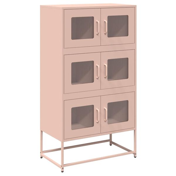 vidaXL Buffet haut rose 68x39x123 cm acier