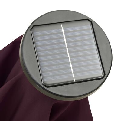 vidaXL Parasol de jardin avec lumières LED rouge bordeaux aluminium