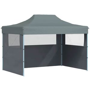 vidaXL Tente de r&eacute;ception pliable avec 3 parois 3x4 m Acier Anthracite