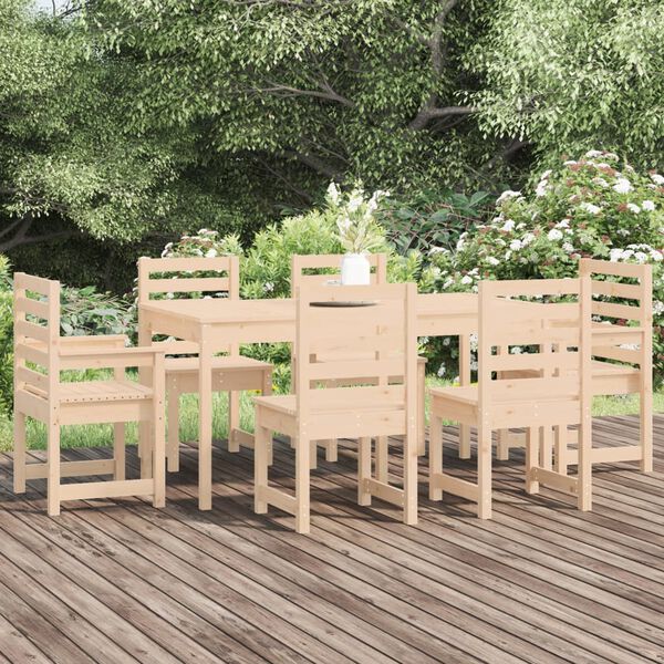 vidaXL Ensemble à manger de jardin 7 pcs bois massif de pin