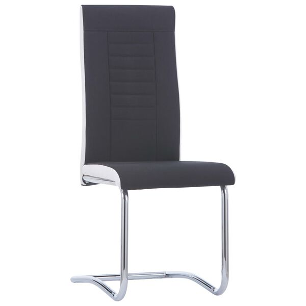 vidaXL Chaises &agrave; manger cantilever lot de 2 noir tissu