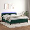 vidaXL Sommier &agrave; lattes de lit matelas et LED Vert fonc&eacute; 180x200 cm