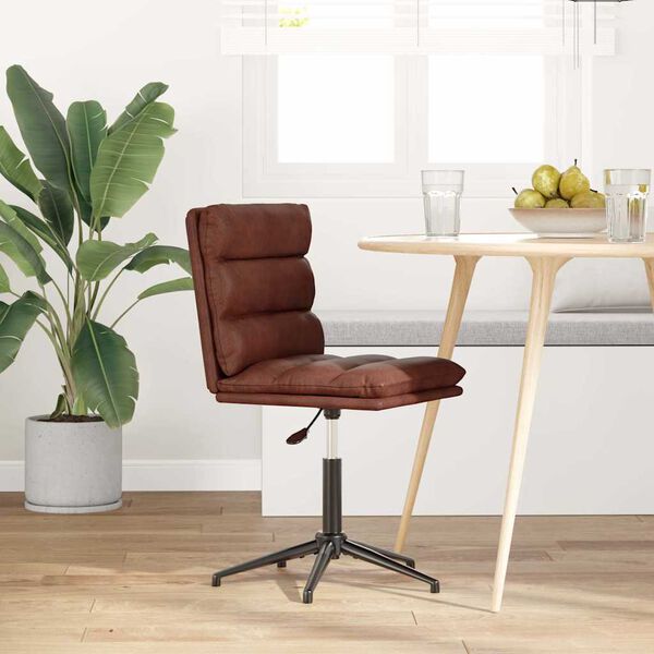 vidaXL Chaise &agrave; manger marron brillant similicuir