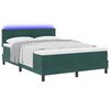 vidaXL Lit &agrave; ressort LED avec matelas Vert fonc&eacute; 140 x 190 cm Velours