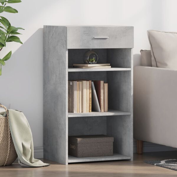 vidaXL Buffet gris béton 50x42,5x93 cm bois d'ingénierie