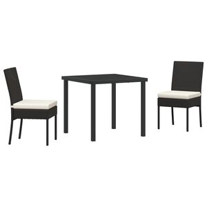 vidaXL Ensemble de salle à manger pour jardin 5 pcs Noir Poly rotin