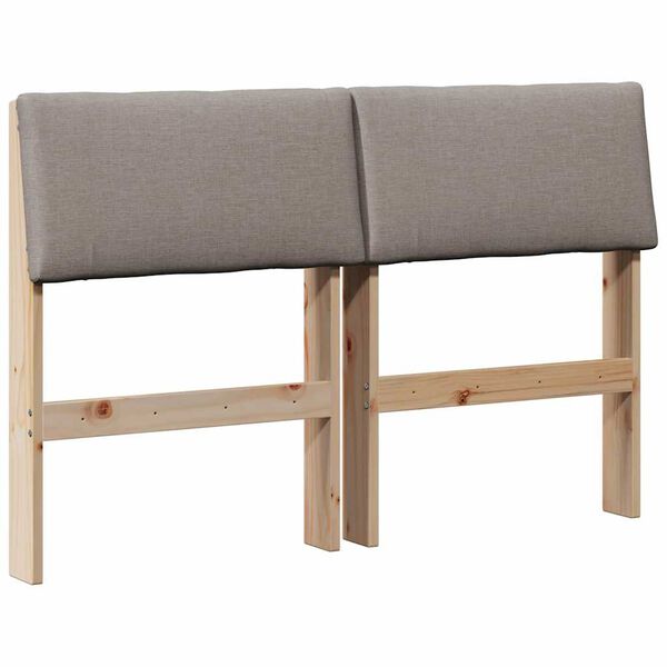 vidaXL T&ecirc;te de lit capitonn&eacute;e Taupe 120 cm Pin massif