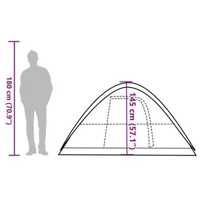 vidaXL Tente familiale à dôme 6 personnes tissu occultant imperméable