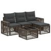 vidaXL Ensemble de canap&eacute; de jardin 5 pc Gris et Gris fonc&eacute; polyrotin