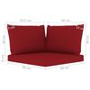 vidaXL Salon de jardin 6 pcs avec coussins rouge bordeaux