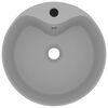 vidaXL Lavabo de luxe avec trop-plein Gris clair mat 36x13cm C&eacute;ramique