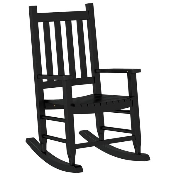 vidaXL Chaises &agrave; bascule enfants lot de 2 noir bois de peuplier massif