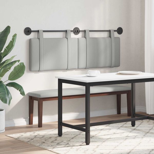 vidaXL T&ecirc;te de lit suspendue Uni Gris nuage 150 x 55 x 5 cm tissu