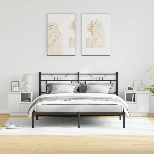 vidaXL Cabinet de chevet avec tiroir 2 pcs Blanc 50 x 34,5 x 50 cm.