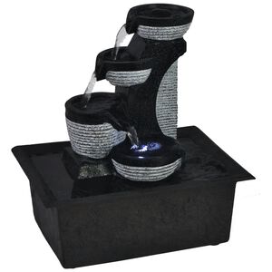 vidaXL Fontaine d'int&eacute;rieur avec lampe LED Polyr&eacute;sine