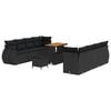vidaXL Ensemble de canap&eacute; de jardin 11 pcs Noir Poly rotin