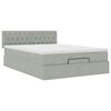 vidaXL Cadre de lit ottoman et matelas gris clair 140x190 velours