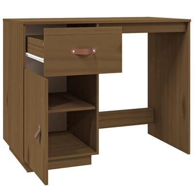 vidaXL Bureau Marron miel 95x50x75 cm Bois massif de pin