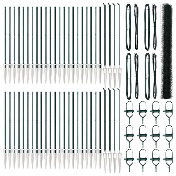 vidaXL Poteau de clôture. Vert 100 x 1,6 m (maille de 36 mm)