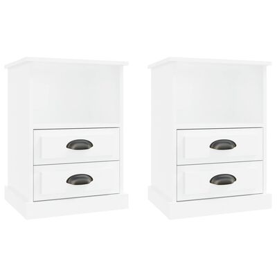 vidaXL Tables de chevet 2 pcs blanc brillant 43x36x60 cm