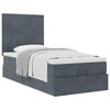 vidaXL Cadre de lit ottoman avec matelas gris fonc&eacute; 100x200 cm velours