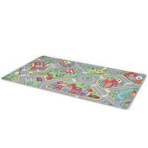 vidaXL Tapis de jeu Gris 200 x 90 cm tissu