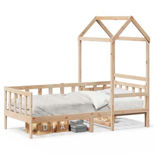 vidaXL Lit de jour avec toit sans matelas 90x200 cm bois massif
