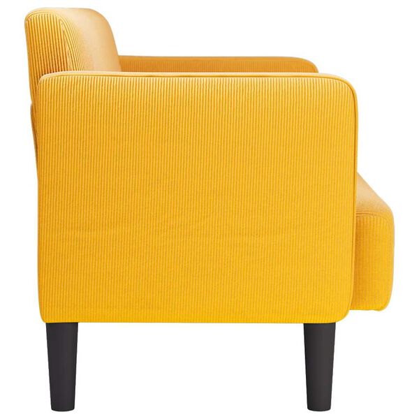 vidaXL Canapé causeuse jaune clair 109 cm tissu velours côtelé