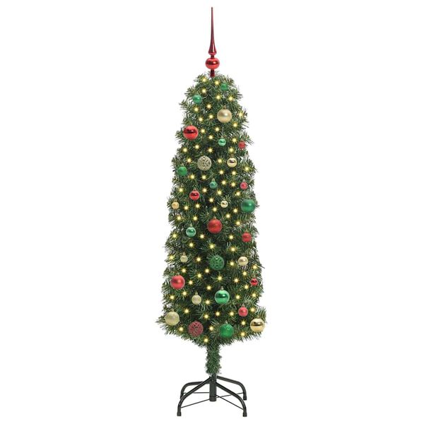 vidaXL Sapin de Noël artificiel Vert 150 cm PVC et acier et plastique