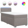 vidaXL Sommier &agrave; lattes de lit avec matelas Taupe 90x200 cm Tissu