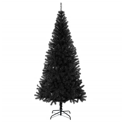 vidaXL Sapin de Noël artificiel avec support noir 180 cm PVC