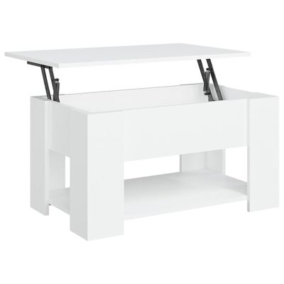 vidaXL Table basse Blanc 79x49x41 cm Bois d'ingénierie