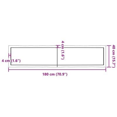 vidaXL Dessus de table bois massif traité bordure assortie