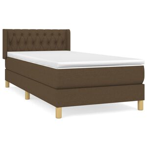 vidaXL Sommier &agrave; lattes de lit avec matelas Marron fonc&eacute; 100x200 cm