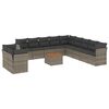 vidaXL Salon de jardin avec coussins 12 pcs gris r&eacute;sine tress&eacute;e