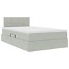 vidaXL Lit de Rangement avec matelas Gris clair 120 x 200 cm Velours