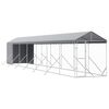 vidaXL Chenil d'ext&eacute;rieur pour chiens avec toit argent&eacute; 2x14x2,5 m