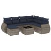 vidaXL Ensemble de canap&eacute; de jardin 8 pcs avec coussins gris r&eacute;sine tress&eacute;e