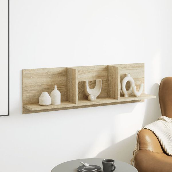 vidaXL Armoire murale 100x16,5x30 cm ch&ecirc;ne sonoma bois d'ing&eacute;nierie