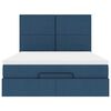 VidaXL Cadre de lit ottoman avec matelas bleu 140x200 cm tissu