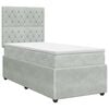 vidaXL Lit boxspring avec matelas Gris clair 90 x 200 cm Velours