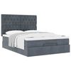 vidaXL Cadre de lit ottoman avec matelas gris fonc&eacute; 140x190 cm velours