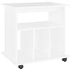 vidaXL Armoire &agrave; roulettes Blanc 60x45x60 cm Bois d&rsquo;ing&eacute;nierie