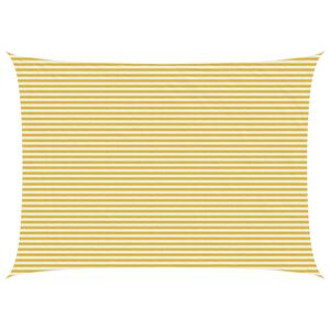 vidaXL Voile d'ombre Jaune et blanc 5 x 7 m HDPE