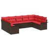 vidaXL Ensemble de canap&eacute; de jardin 9 pcs Marron polyrotin