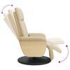 vidaXL Fauteuil inclinable de massage avec repose-pieds cr&egrave;me tissu