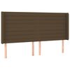 vidaXL T&ecirc;te de lit avec oreilles Marron fonc&eacute; 183x16x118/128 cm Tissu